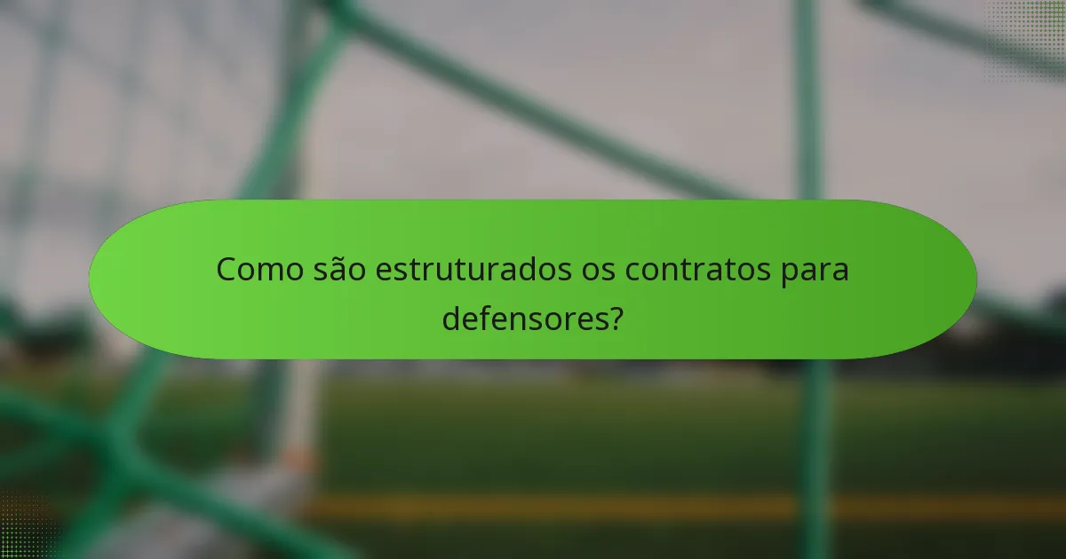 Como são estruturados os contratos para defensores?